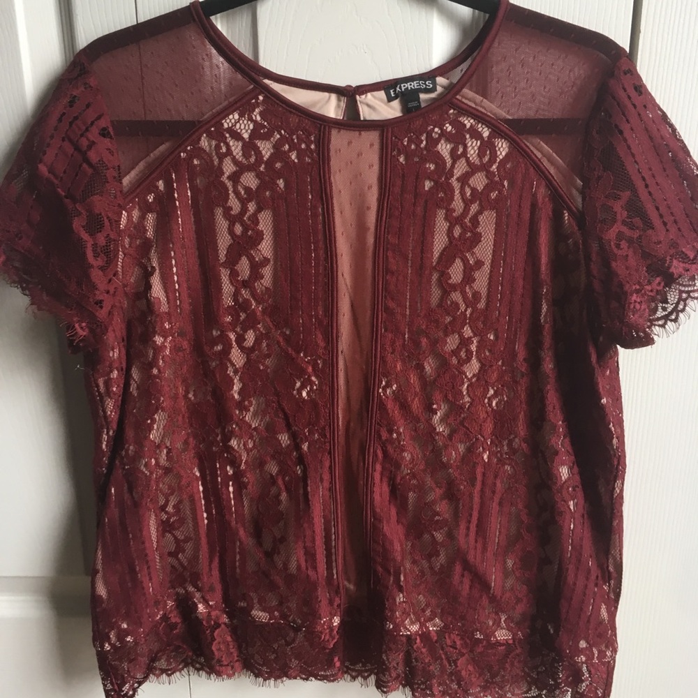 Burgundy lace top